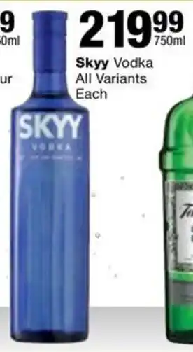 Checkers Liquor Shop Skyy Vodka All Variants offer