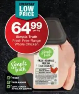 Checkers Simple Truth Fresh Free-Range Whole Chicken offer