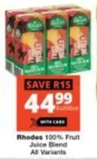 Checkers Rhodes 100% Fruit Juice Blend All Variants offer