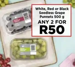 Food Lover's Market White, Red or Black Seedless Grape Punnets offer