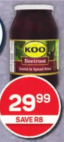 Pick n Pay Hypermarket Koo Grated or Sliced Beetroot Assorted offer