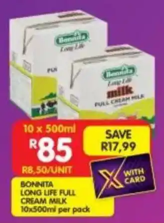 Shoprite Bonnita long life full cream milk offer