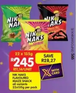 Shoprite Nik naks flavoured maize snack all variants offer