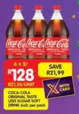 Shoprite Coca-cola original taste less sugar soft drink offer