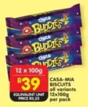 Shoprite Casa-mia biscuits all variants offer