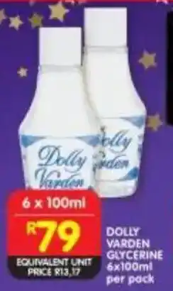 Shoprite Dolly varden glycerine offer