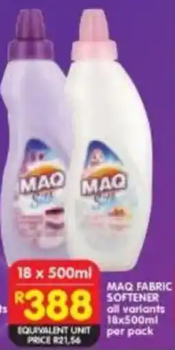 Shoprite Maq fabric softener all variants offer