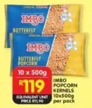 Shoprite Imbo popcorn kernels offer