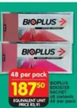 Shoprite Bioplus booster sachet all variantS offer