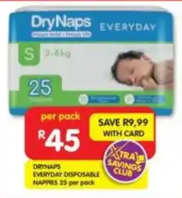 Shoprite Drynaps everyday disposable nappies offer