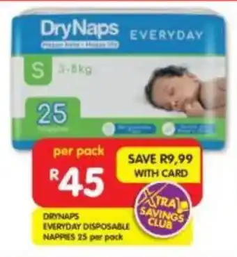 Shoprite Drynaps everyday disposable nappies offer