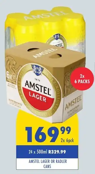 Tabooz Amstel lager or radler cans offer