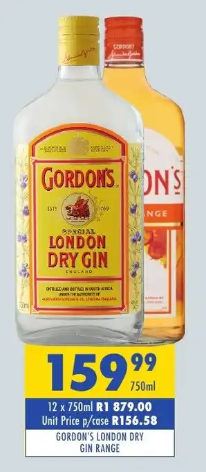 Tabooz Gordon's london dry gin range offer