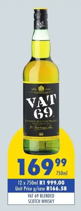 Tabooz Vat 69 blended scotch whisky offer