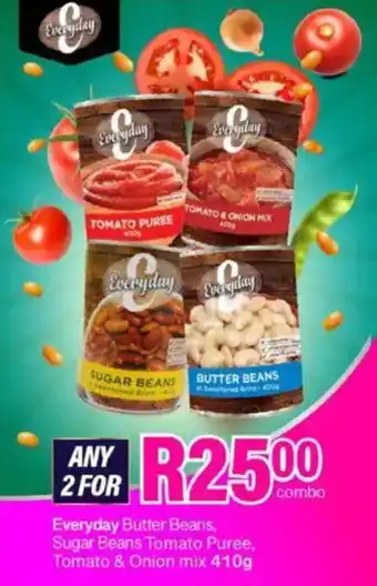 Take 'n Pay Everyday Butter Beans, Sugar Beans Tomato Puree, Tomato & Onion mix offer