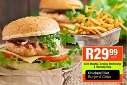 Take 'n Pay Chicken Fillet Burger & Chips offer