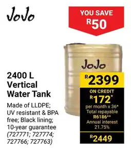 Builders Warehouse Jojo Vertical Water Tank offer