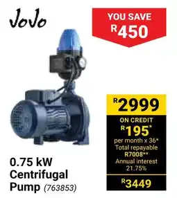 Builders Warehouse Jojo 0.75 kW Centrifugal Pump offer