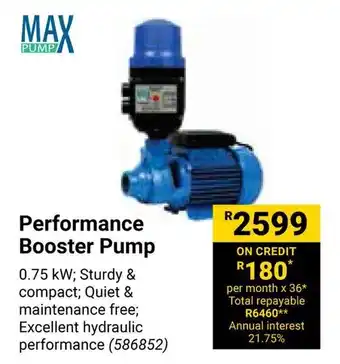 Builders Warehouse Performance Booster Pump offer