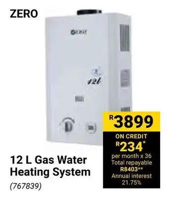 Builders Warehouse ZERO Gas Water Heating System offer