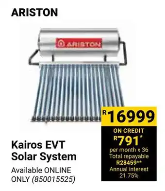 Builders Warehouse ARISTON Kairos EVT Solar System offer