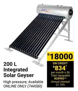 Builders Warehouse Integrated Solar Geyser offer