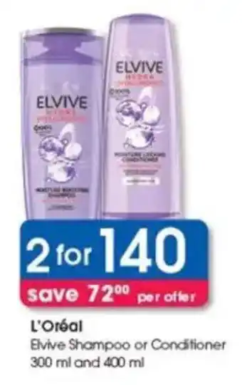 Clicks L'Oréal Elvive Shampoo or Conditioner offer