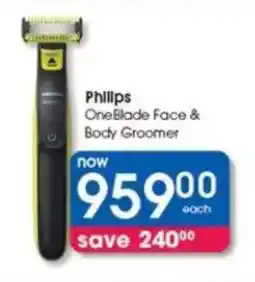 Clicks Philips OneBlade Face & Body Groomer offer