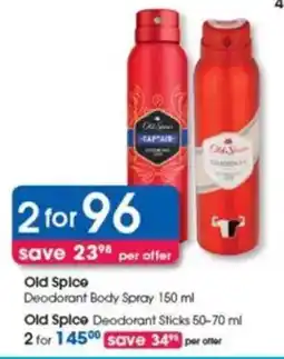 Clicks Old Spice Deodorant Body Spray offer