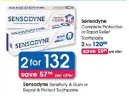 Clicks Sensodyne Sensitivity & Gum or Repair & Protect Toothpaste offer