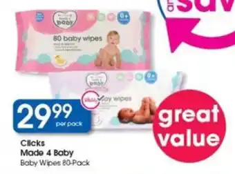 Clicks Clicks Made 4 Baby Baby Wipes offer