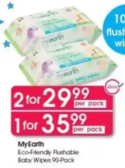 Clicks My Earth Eco-Friendly Flushable Baby Wipes offer