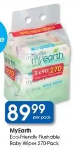 Clicks My Earth Eco-Friendly Flushable Baby Wipes offer