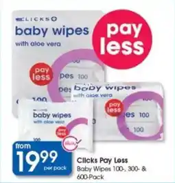 Clicks Clicks Pay Less Baby Wipes offer