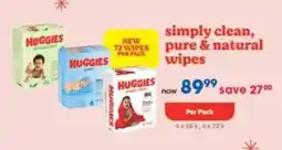 Clicks HUGGIES simply clean, pure & natural wipes offer