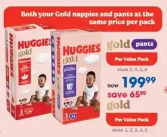 Clicks HUGGIES Gold Nappies/Pants offer