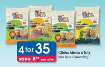 Clicks Clicks Made 4 Tots Mini Rice Cakes offer