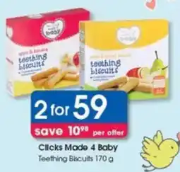 Clicks Clicks Made 4 Baby Teething Biscuits offer