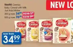 Clicks Nestlé Cerelac Baby Cereal with Milk Just Add Water offer