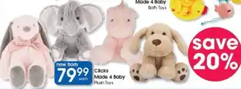 Clicks Clicks Made 4 Baby Plush Toys offer