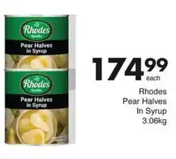 Save Hyper Rhodes Pear Halves In Syrup offer