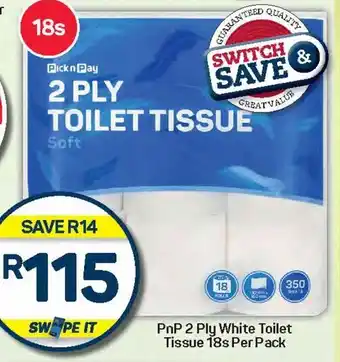 Pick n Pay Hypermarket PnP 2 Ply White Toilet Tissue offer