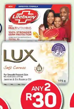 Pick n Pay Hypermarket Lux or Lifebuoy Soap Assorted (Excludes Charcoal variants) offer