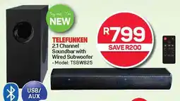 Pick n Pay Hypermarket TELEFUNKEN 2.1 Channel Soundbar with Wired Subwoofer offer