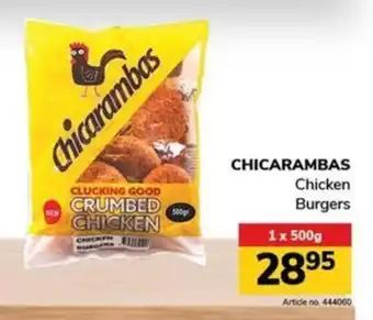 Jumbo CHICARAMBAS Chicken Burgers offer