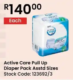 Africa Cash and Carry Active Care Pull Up Diaper Pack Asstd Sizes offer