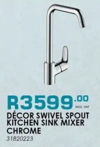 ON TAP Décor swivel spout kitchen sink mixer chrome offer