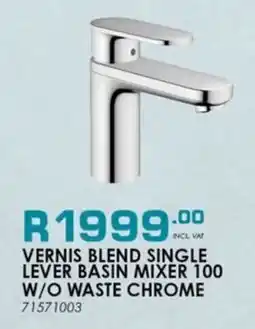 ON TAP Vernis blend single lever basin mixer 100 w/o waste chrome offer