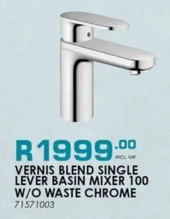 ON TAP Vernis blend single lever basin mixer 100 w/o waste chrome offer