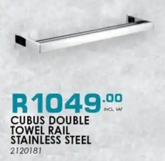 ON TAP Cubus double towel rail stainless steel offer